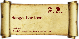 Hanga Mariann névjegykártya
