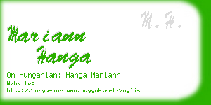 mariann hanga business card